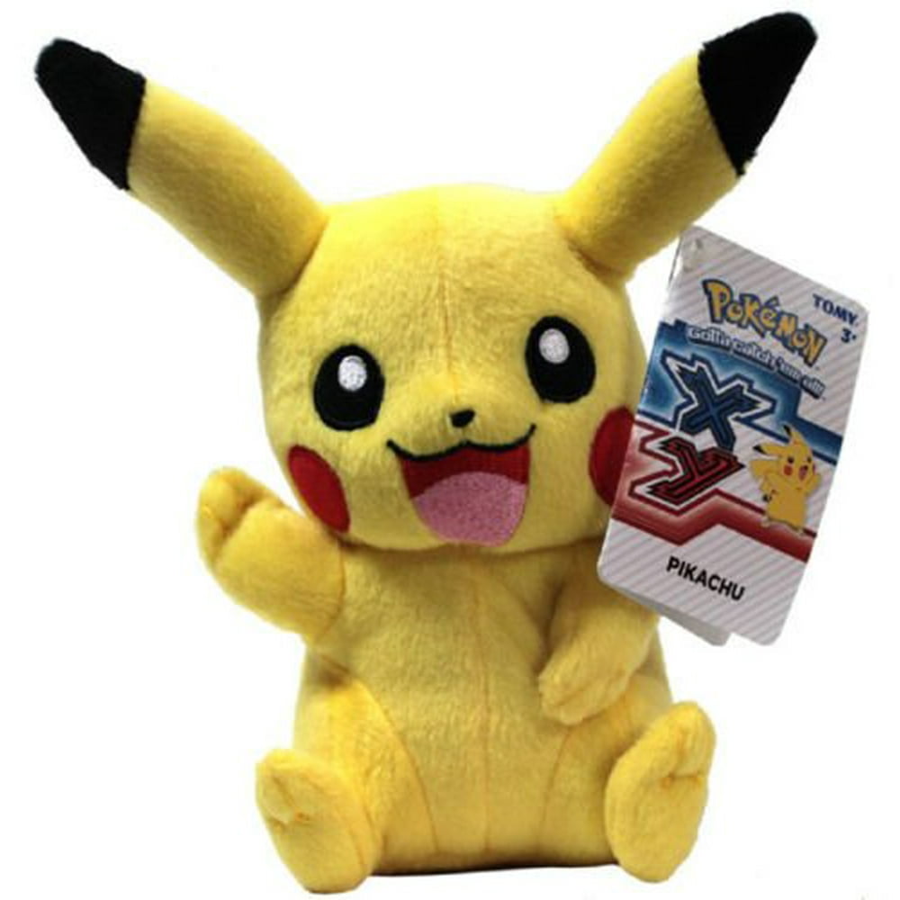 8 Inch Pokemon X & Y Basic Plush Pikachu (Sitting Open Mouth, Waving), Officially Licensed by