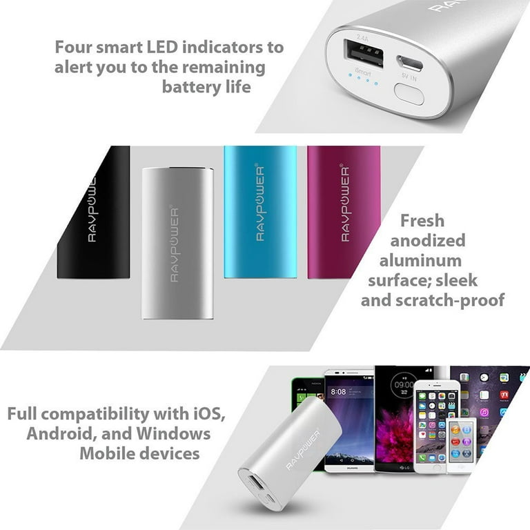 Portable Charger RAVPower 6700mAh (2.4A Output & 2A Input) External Battery  Pack iSmart Technology for Smartphones Tablets and more - Pink - CHARGE  WITH POWER