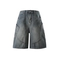 thumbnail image 2 of Jerdar Men's Summer Fashion Solid Color Zipper Front Open Pocket Workwear Denim Straight Leg Shorts, 2 of 7