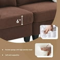 thumbnail image 6 of Sectional Sofa with Storage Ottoman, Modern L-Shaped Sofa Couch with Charging Ports, 4 Seat Convertible Teddy Velvet Sofa Couch with 3 Pillows for Living Room (Brown), 6 of 8