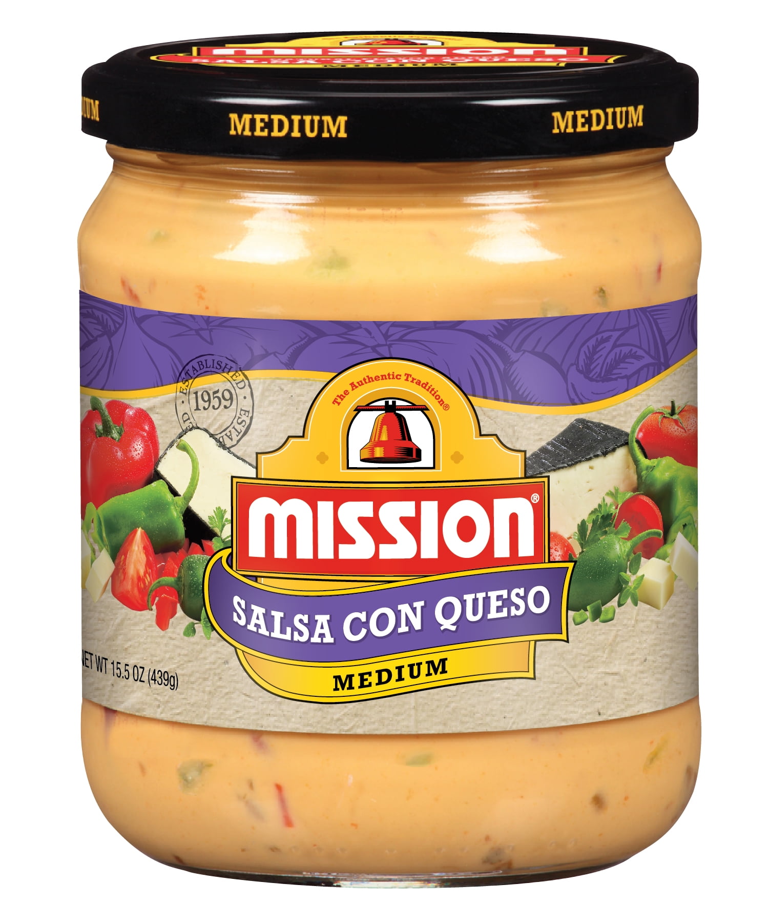 Mission Medium Con Queso Salsa, 15.5 Oz