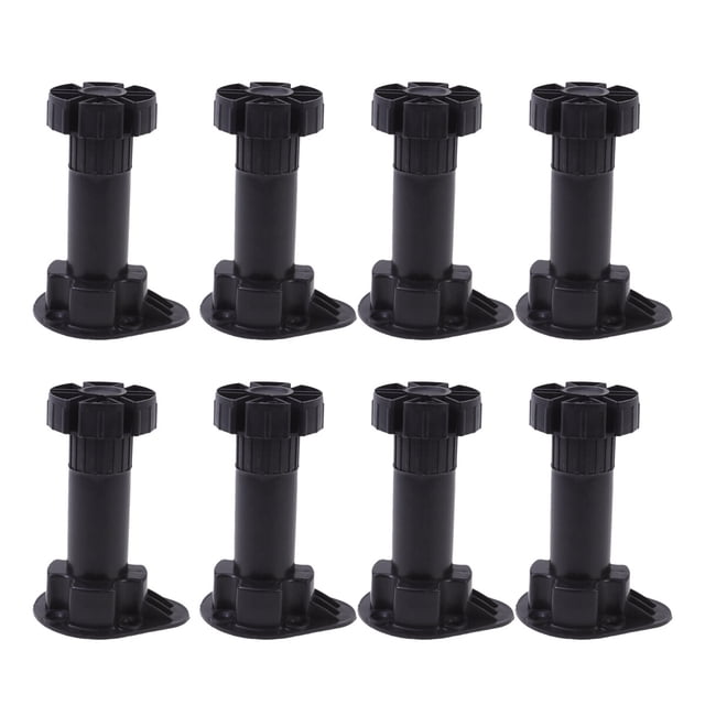 8pcs Thicken Adjustable Height Furniture Legs Plastic Table Legs for Sofa Cabinet Foot Support Furniture Accessories (100-120 Black)