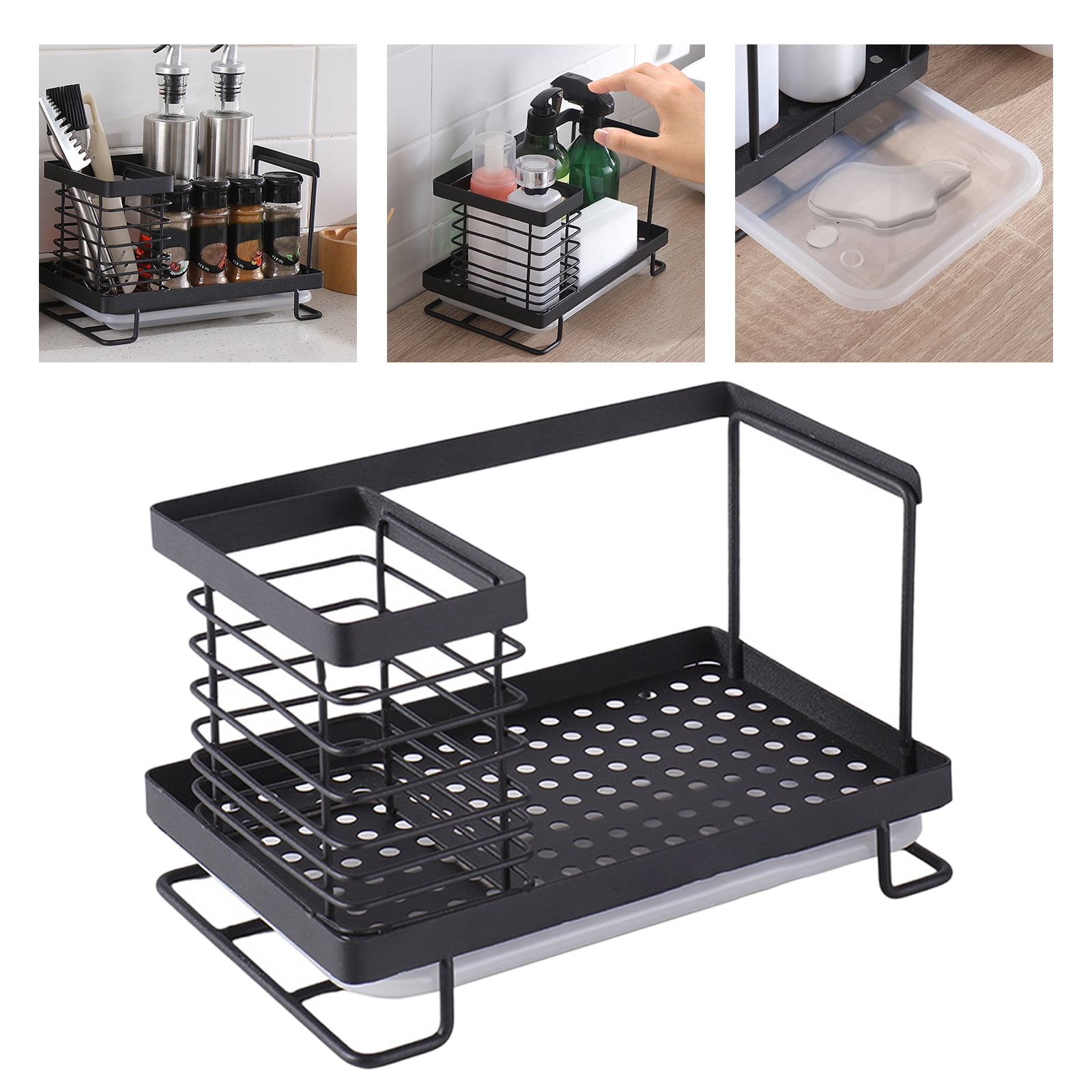 Fiocias Stainless Steel Dish Drying Rack Rustproof Toothbrush Holder for Cabinet Counter