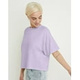 thumbnail image 2 of Hanes Women's Garment Dyed Cropped Cotton T-Shirt Future Lavender XL, 2 of 5