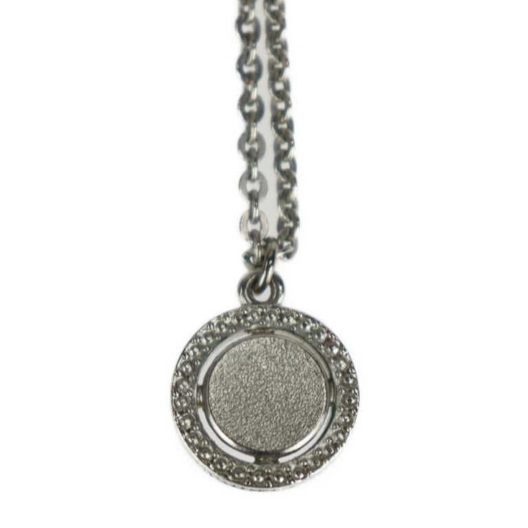 Pre-Owned CHANEL Chanel necklace metal fake pearl rhinestone silver white  coco mark pendant (Good)
