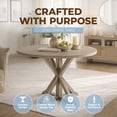 thumbnail image 3 of ROME + OAK Spier 40" Modern Farmhouse Pedestal Dining Table, Rustic Beige, 3 of 8