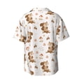 thumbnail image 6 of Lsque Fall Squirrel print Men's Cuban Collar Short Sleeve Shirt Summer Beachwear Casual Button Down Fashionable Vacation Leisure Shirt-4X-Large, 6 of 7