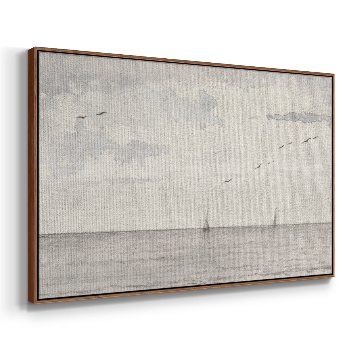 Vintage Landscape-CCCXLII By Wexford Home Framed in Walnut Wood Gallery Wrapped Canvas 25 in. x 37 in.