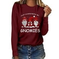thumbnail image 2 of EQWLJWE Hoodies for Teen Girls Cute Gnome Print Pullover Gnome Print Long Sleeve Loose Valentine's Day Tops, 2 of 4