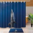 thumbnail image 1 of Decoración de Animales Marinos ABPHQTO Tiburones Nadando en el Océano Cortina de Ducha 160x180 cm con Alfombras de Baño 40x60 cm, 1 of 1