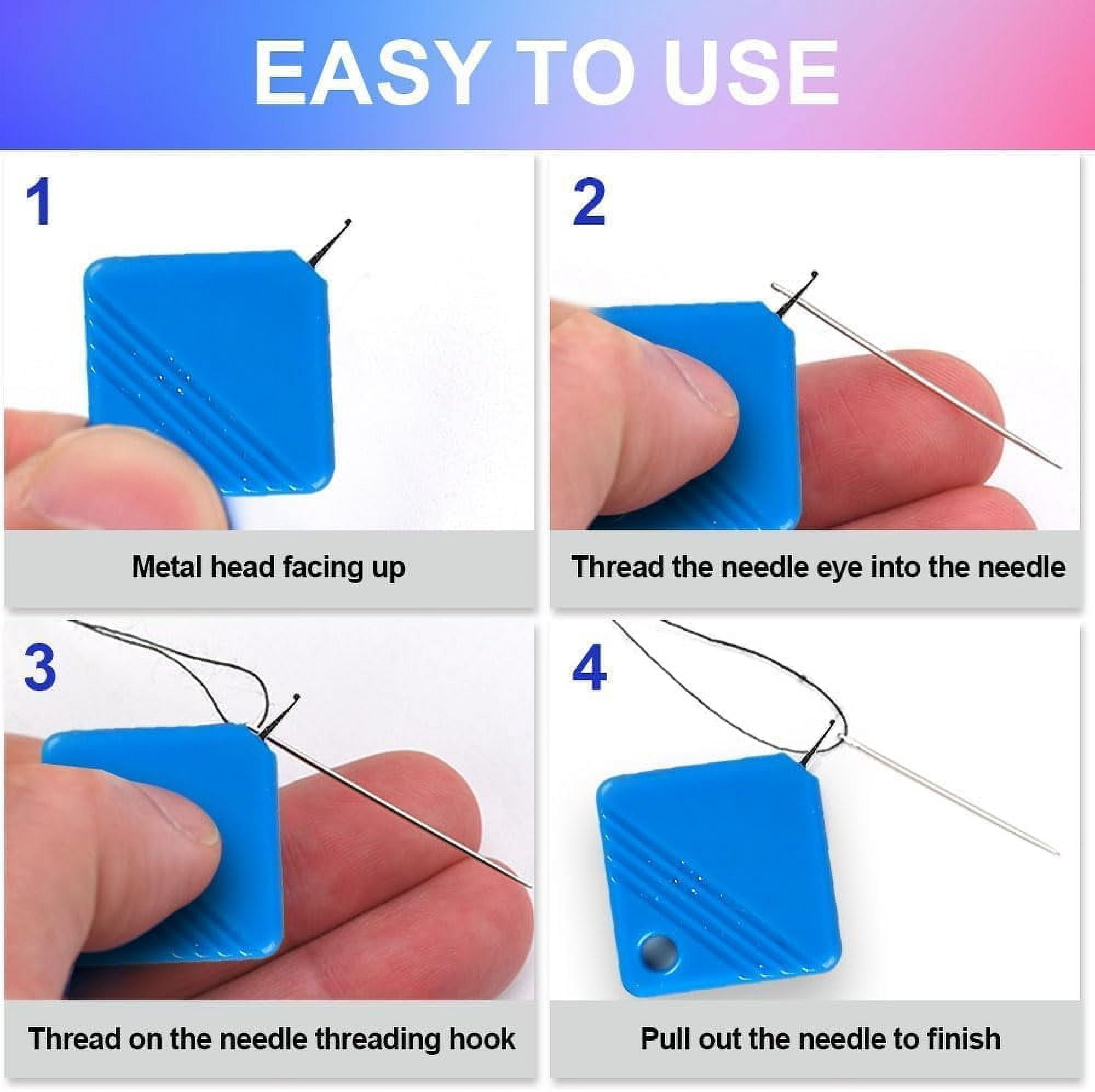 Automatic Needle Threaders for Hand Sewing, 2025 Upgrade Embroidery Floss, Sewing Machine Needle Threader, Sewing Supplies Tool, Fits All Needle Sizes (1, Color)