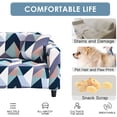 thumbnail image 4 of 1 Piece Printed Stretch Sofa Slipcover Non Slip Soft Couch Sofa Cover Washable Furniture Protector Sofa Cover with 1 Pillowcase for Armchair Loveseat Couch Sofa (Large, Triangular), 4 of 8