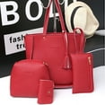 thumbnail image 6 of WIZUTIZ Four Set Handbag Shoulder Bags Four Pieces Tote Bag Crossbody Wallet Bags RD for Women Womens Handbags Womens Messenger Bags Womens Crossbody Bags Shoulder Bags Solid Bags Waterproof Red, 6 of 6