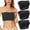 Black, variant on 3Pcs Women Non Padded Strapless Convertible Bandeau Sports Bra - Lace Spandex, Elastic Fit, Strapless Tube Top for Yoga/Party/Summer