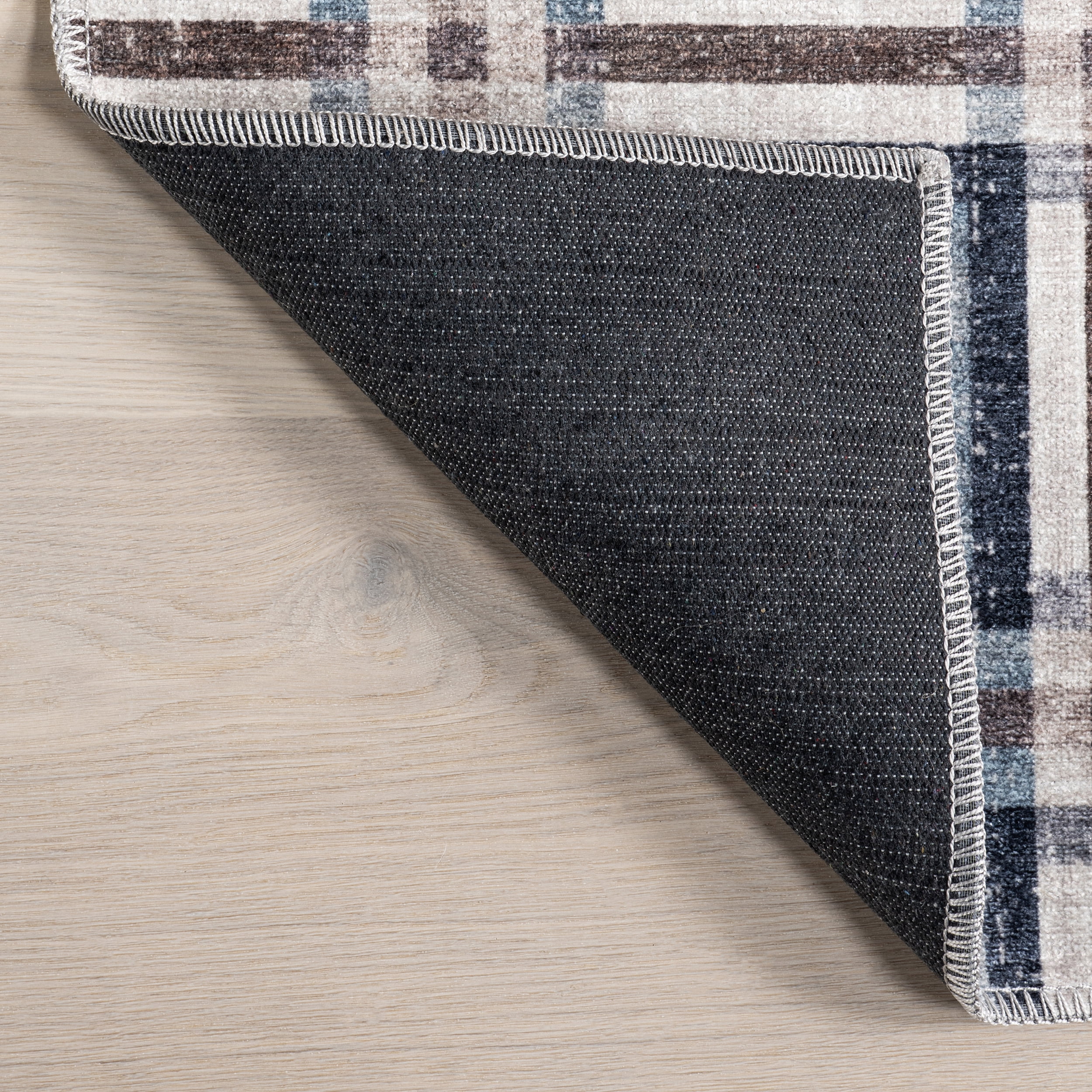 nuLOOM Steph Windowpane Plaid Machine Washable Area Rug, 7' 10" x 10', Blue