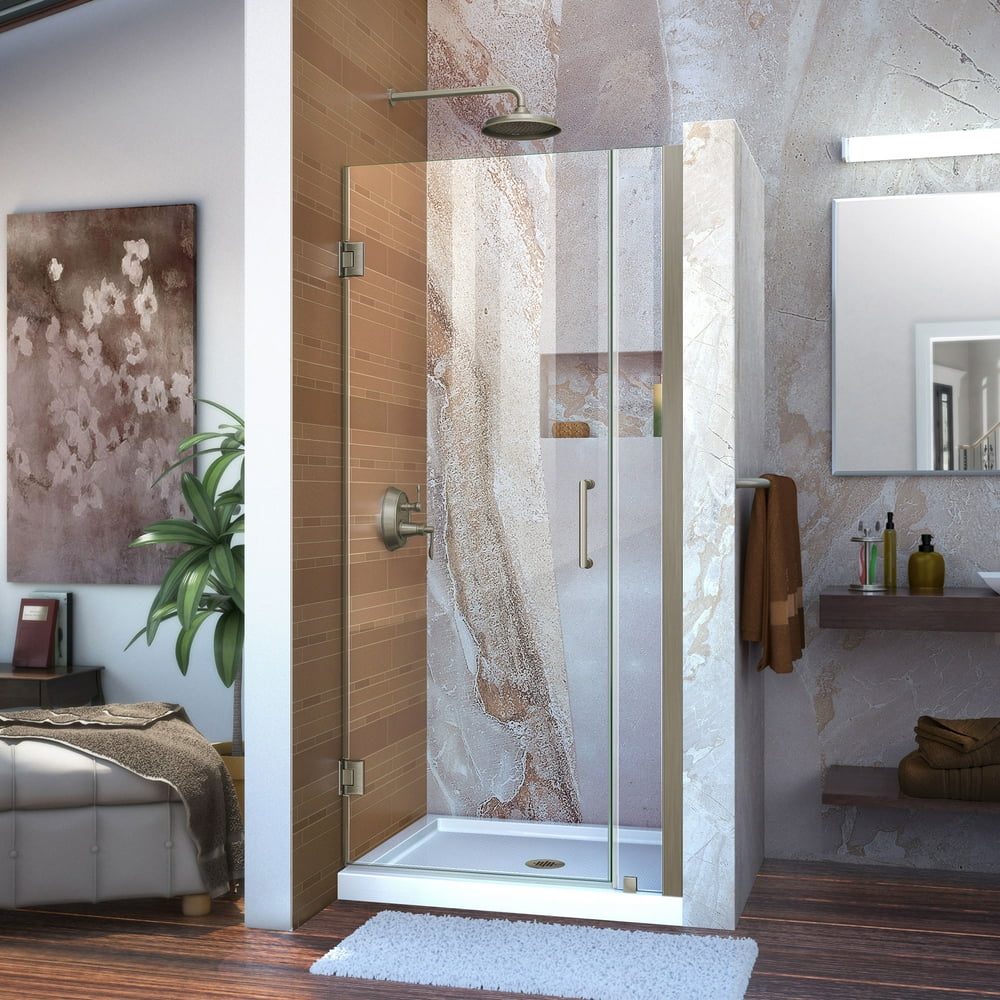 DreamLine Unidoor 3435 in. W x 72 in. H Frameless Hinged Shower Door