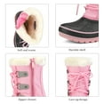 thumbnail image 3 of Dream Pairs Boys & Girls Faux Fur-Lined Ankle Winter Waterproof Snow Boots Forester Grey/Pink Size 1, 3 of 5
