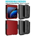 thumbnail image 4 of Case with Clip for Motorola RAZR+ 2023, Nakedcellphone [Grid Texture] Slim Hard Shell Cover and [Rotating/Ratchet] Belt Hip Holster Holder Combo for Moto RAZR Plus '23 (RAZR 40 Ultra) - Red, 4 of 10