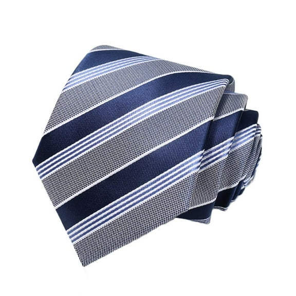 Yongchuantie Fashion Men's Ties Formal Business 3.15'' Ties for Men Navy Light Blue Gray White Striped Neckties Gift Box