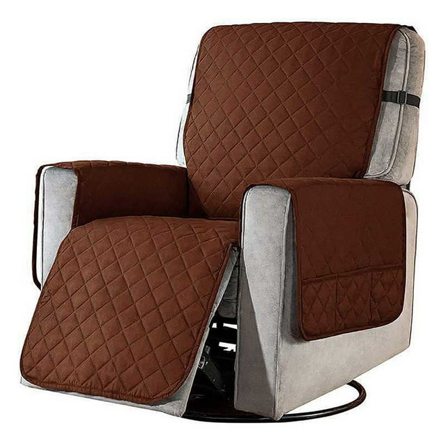 YOPTOP 2024 Housse Réversible pour Fauteuil Inclinable, Housse Imperméable avec Poches Latérales, Housses Extensibles Lavables pour Fauteuil Inclinable, Housses de Coussin de Sofa, Housses pour Fauteuil Inclinable, Housse de Sofa, Coussin en T Mer, Café