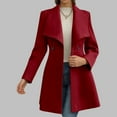 thumbnail image 2 of Women’s Long Wool Blend Coat – Winter Fall Fashion Notch Lapel Belted Trench Fully Lined winter coats for women, 2 of 4