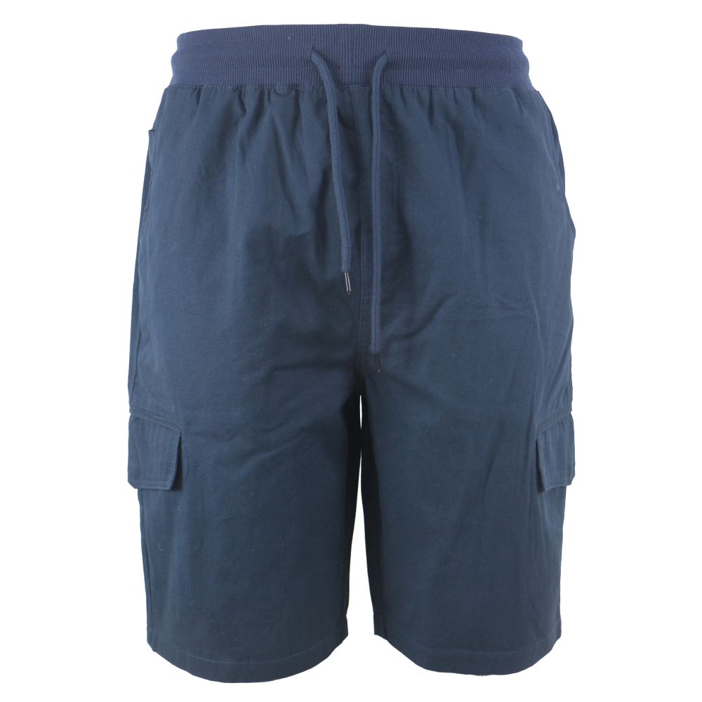 Men's Soft 100 Cotton Twill Cargo Shorts Elastic Waist