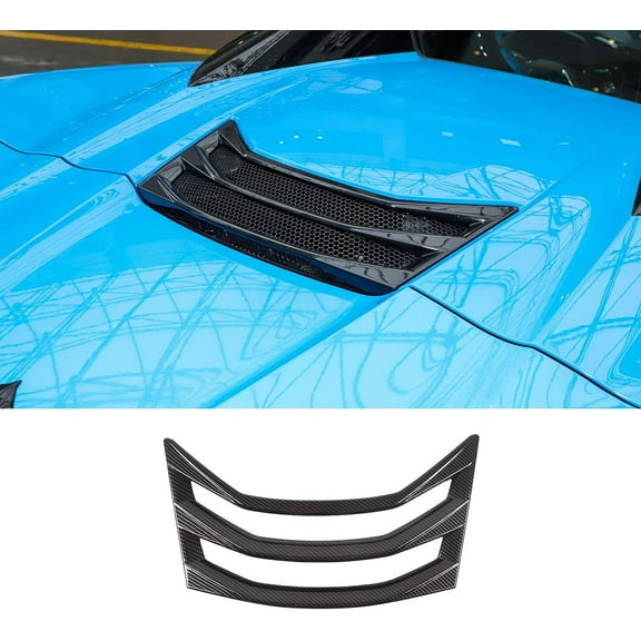 TINKI Rear Hood Vent Louver Cover Compatible with Chevrolet Corvette C8 Convertible Stingray 2020-2023, ABS Rear Engine Scoops Vent Trim Cover