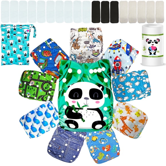 Pañales de tela ecológicos para bebés con rollo y bolsita ecobaby original Ecobaby Original estampados