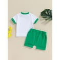 thumbnail image 4 of Bagilaanoe 2pcs Toddler Baby Boy Shorts Set Short Sleeve Print T Shirt Tops + Shorts 6M 12M 18M 24M 3T Kids Casual Summer Clothes, 4 of 8