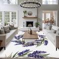 thumbnail image 4 of Summer Purple Lavender Wreath Area&nbsp;Rug 8x10ft Country Watercolor Flower Leaf Non-Slip&nbsp;Washable Square&nbsp;Rugs Soft Felt Indoor Floor Mat for Bedroom Kitchen Living Room Bathroom, 4 of 9