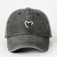 thumbnail image 2 of CUZIBR Women Sun Hats Fashionable Heart Embroidered Baseball Cap Vintage Distressed Washed Summer Running Breathable Lightweight Adjustable Casual Travel Sports Trucker Hat,Black,One Size, 2 of 3