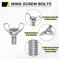 thumbnail image 3 of Uxcell 15 Pack 1/4-20" x 1/2" Wing Butterfly Screw Bolts, 304 Stainless Steel Machine Fastener, Thumb Hand Screws for Electronic Equipment, Silver Tone, 3 of 6