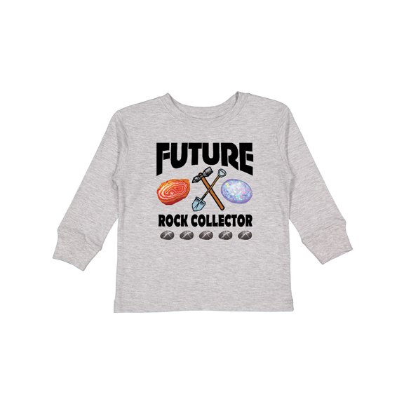 Inktastic Future Rock Collector Boys or Girls Long Sleeve Toddler T-Shirt