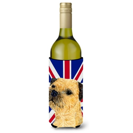 

Carolines Treasures LH9475LITERK Border Terrier with English Union Jack British Flag Wine Bottle Hugger Wine Bottle