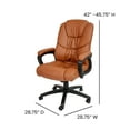 thumbnail image 5 of Emma + Oliver Big & Tall 400 lb. Rated Brown LeatherSoft Office Chair - Executive Office Chair, 5 of 14