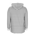thumbnail image 2 of gbyLJF Womens V-neck Hooded Sweatshirt Striped Printed Drawstring Hoodie Casual Loose Fit Long Sleeve Pullover Top, 2 of 5