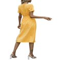 thumbnail image 4 of QJUHUNG Robe Midi d'Été à Manches Courtes Col en V Imprimé Floral pour Femmes, 4 of 4
