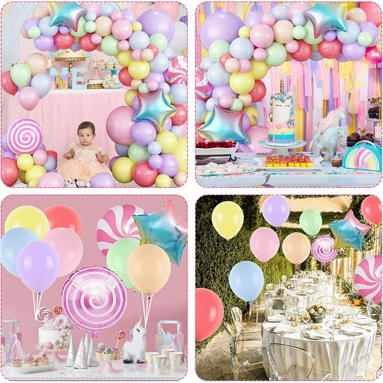 Fun and Flex Pastel Birthday Decorations Combo Kit With Net