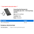 thumbnail image 2 of Connecting Rod Bearing Set - Compatible with 1975 - 1979 Ford Pinto 2.8L V6 1976 1977 1978, 2 of 2