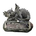 thumbnail image 1 of DOLITY Dovewill Solar LED Resin Welcome Sign Yard Garden Dragon Statue Front Door Decor, 1 of 9