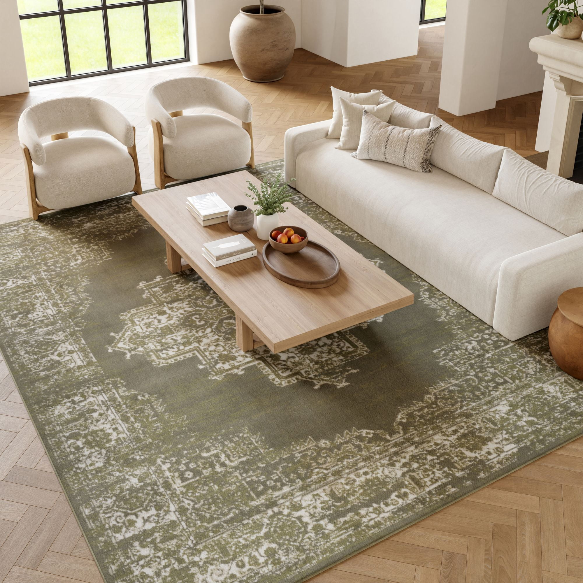 Nourison Grafix 7' x 10' Olive Vintage Indoor Rug
