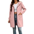 thumbnail image 3 of Thousandth Women Long Zip Up Hooded Cardigan Sweatshirt Casual Fleece Lined Loose Fit Pocket Hoodie Jacket Fall Winter Layering Coat, 3 of 9