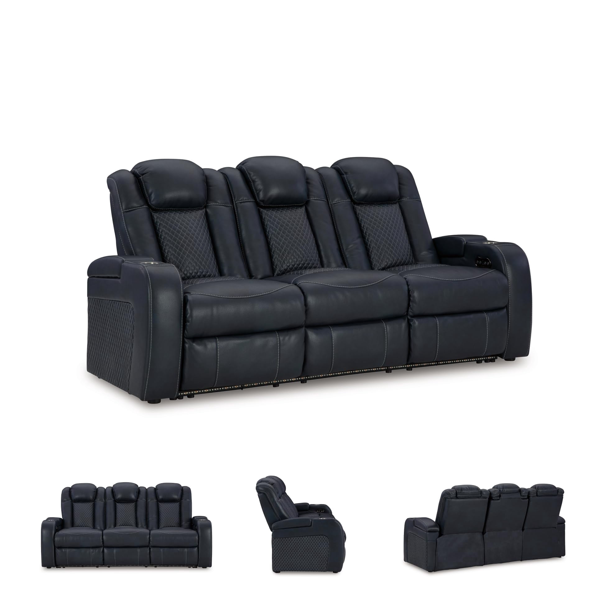 Signature Design by Ashley Fyne-Dyme Sapphire Power Reclining Sofa