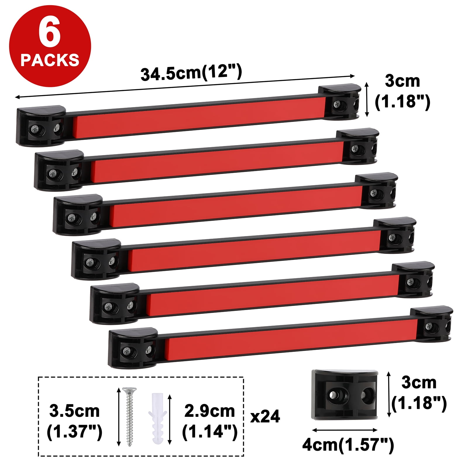 Mayouko 12" Magnetic Tool Holder Strip, 6 Packs, Metal Magnet Tool Organizer Bars for Garage, Workshop, Magnetic Strip for Tools