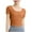 Orange, variant on ABATAB Workout Crop Tops for Women Yoga Short Sleeve Mild Support Slim Fit Cropped Athletic Scoop Neck Plain Shirts Gym Tee Built in Bra