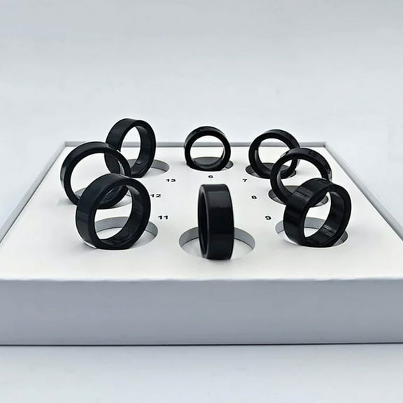 SIYTUAU Plastic Ring Sizing Kit Set - 8 Piece Fitting Gauges For Measuring Finger Size Band Tools Black Black