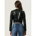 thumbnail image 3 of DARING DIVA Women's Faux Leather Jacket Short Coat Moto Biker Cropped XS Black, 3 of 6
