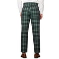 thumbnail image 3 of INSPIRE CHIC Men's Pants Plaid Mid-Waist Classic Business Checked Dress Pants 28 Dark and Green, 3 of 6