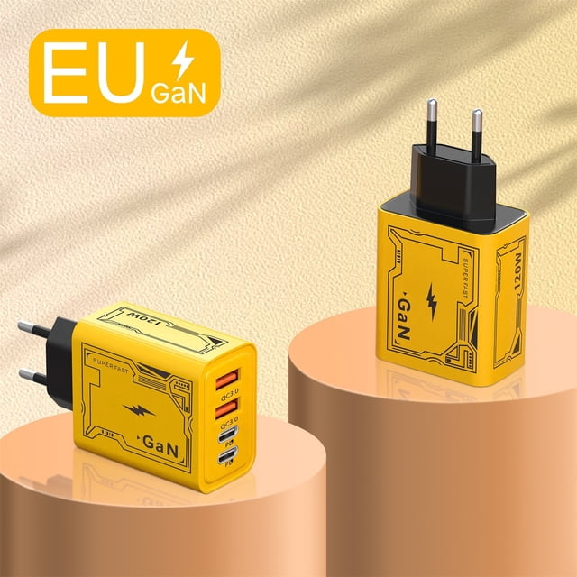 Tyidzon 2 In 1 GaN Charger 2025 120w Fast Charger Module With 2 Type-C/2 USB Ports Fast Charging Adapter Phone Chargers Wall Plug For Phone Tablet Laptops
