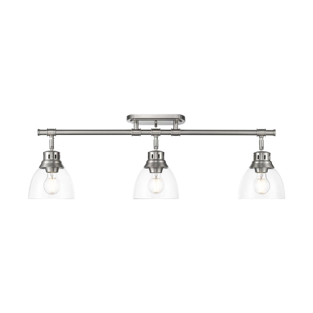 Duncan 3-Light Semi-Flush - Track Light in Pewter with Clear Glass
